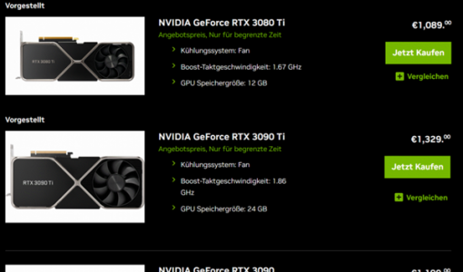 NV官网对RTX 3080/3090/3090 Ti降价促销 供应链称只是开始