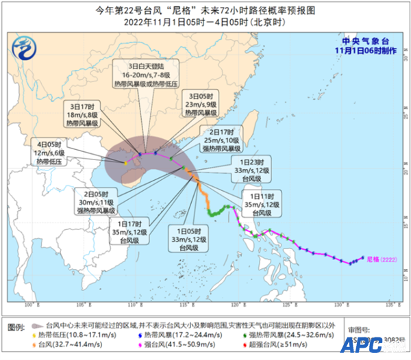 编号2222 2022年第22号台风“尼格”来了：大概是史上最二