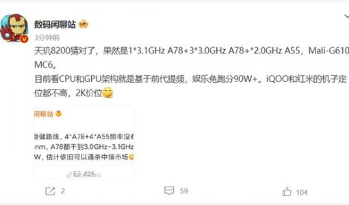 Redmi要用！天玑8200即将亮相：神U预定 对标骁龙8系