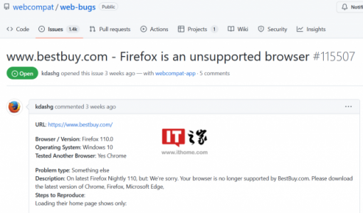 Firefox 火狐浏览器被误识别为微软 IE 11，遭到部分网站拒绝访问 ... ...